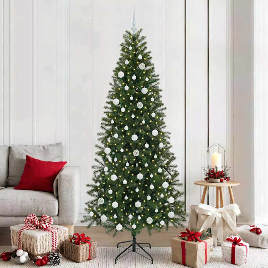 Kunstkerstboom met 300 LED met standaard Groen 210 cm PE en PVC