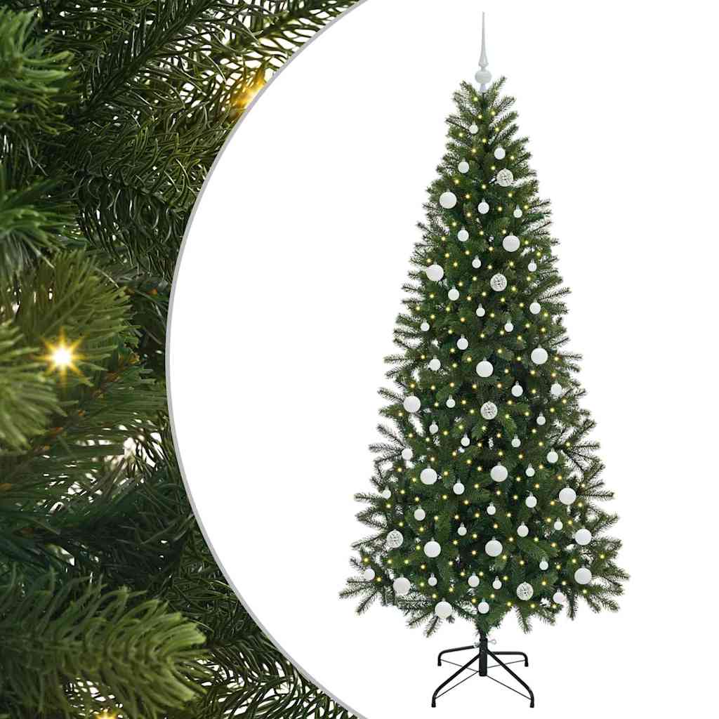 Kunstkerstboom met 300 LED met standaard Groen 210 cm PE en PVC
