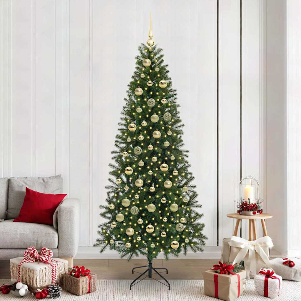 Kunstkerstboom met 300 LED met standaard Groen 210 cm PE en PVC