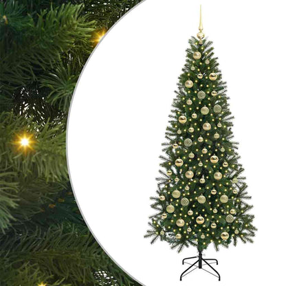 Kunstkerstboom met 300 LED met standaard Groen 210 cm PE en PVC
