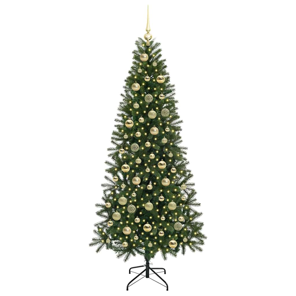 Kunstkerstboom met 300 LED met standaard Groen 210 cm PE en PVC