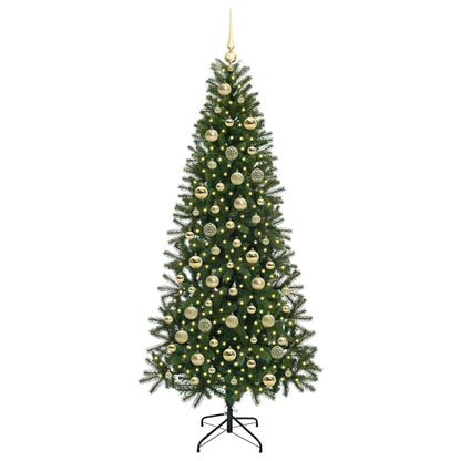Kunstkerstboom met 300 LED met standaard Groen 210 cm PE en PVC