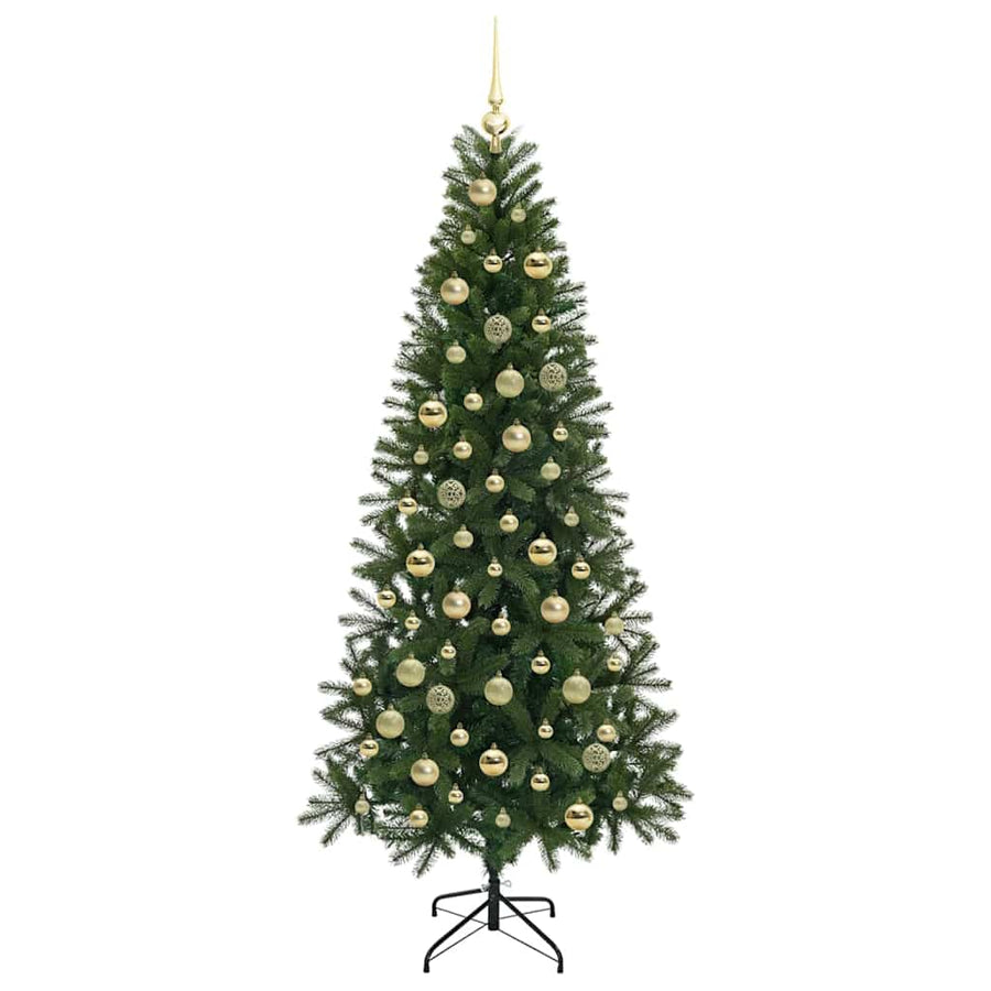 Kunstkerstboom met 300 LED met standaard Groen 210 cm PE en PVC