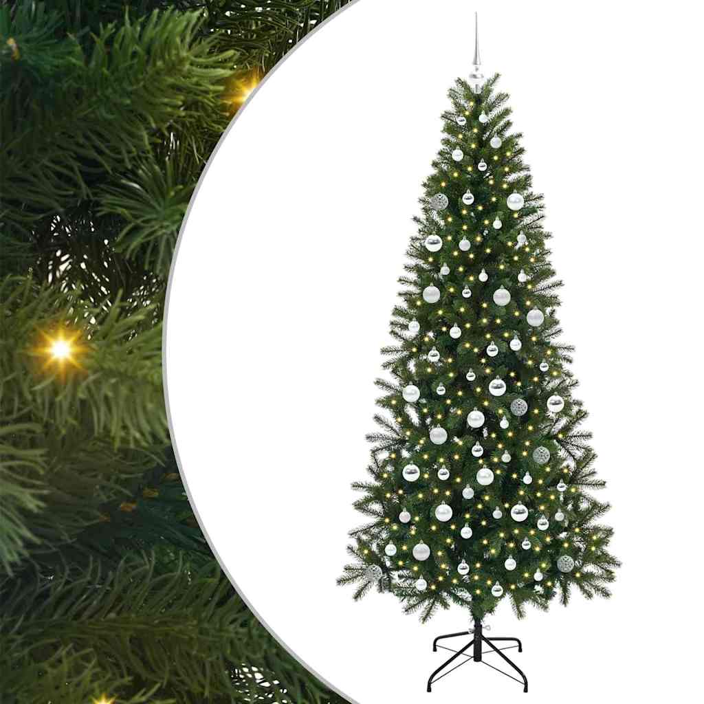 Kunstkerstboom met 300 LED met standaard Groen 210 cm PE en PVC