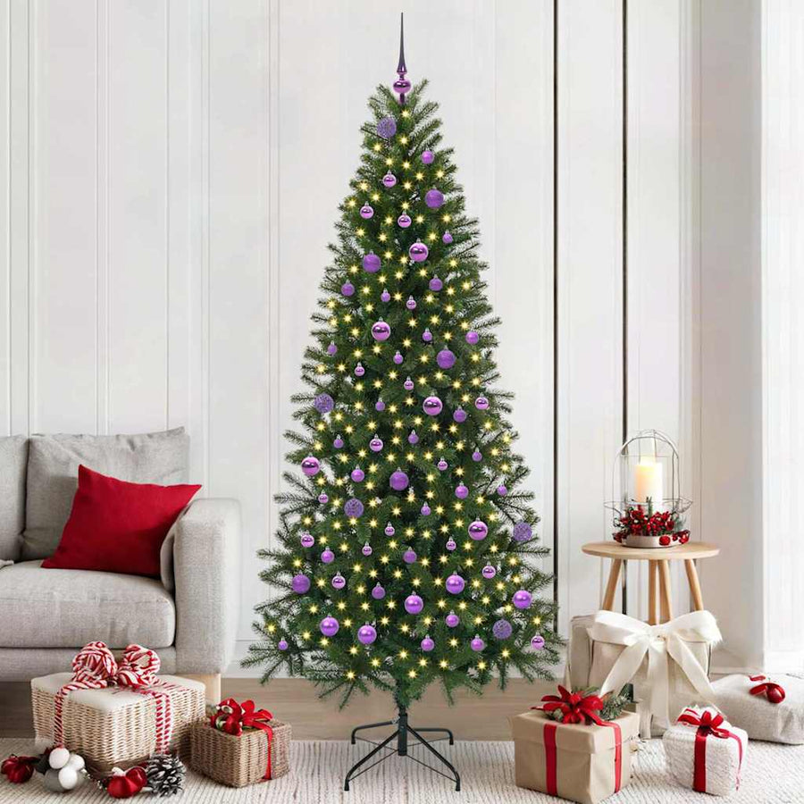 Kunstkerstboom met 300 LED met standaard Groen 210 cm PE en PVC