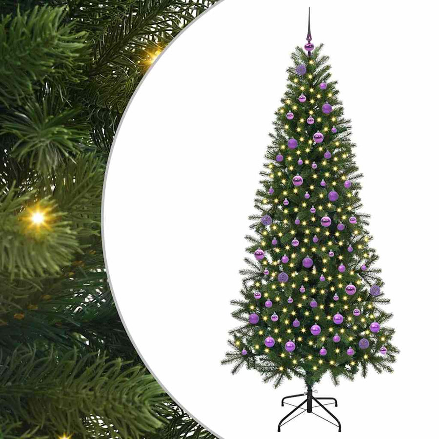Kunstkerstboom met 300 LED met standaard Groen 210 cm PE en PVC