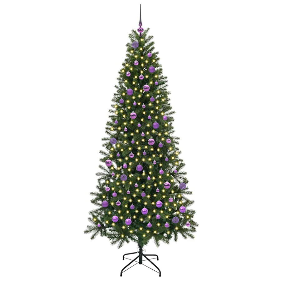 Kunstkerstboom met 300 LED met standaard Groen 210 cm PE en PVC