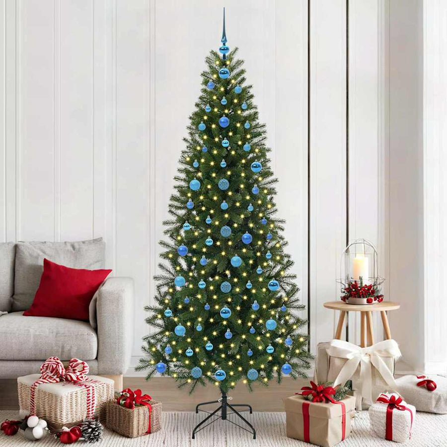 Kunstkerstboom met 300 LED met standaard Groen 210 cm PE en PVC