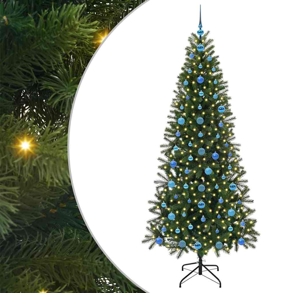 Kunstkerstboom met 300 LED met standaard Groen 210 cm PE en PVC