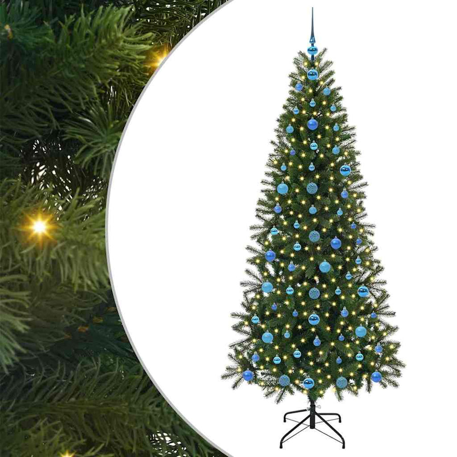 Kunstkerstboom met 300 LED met standaard Groen 210 cm PE en PVC