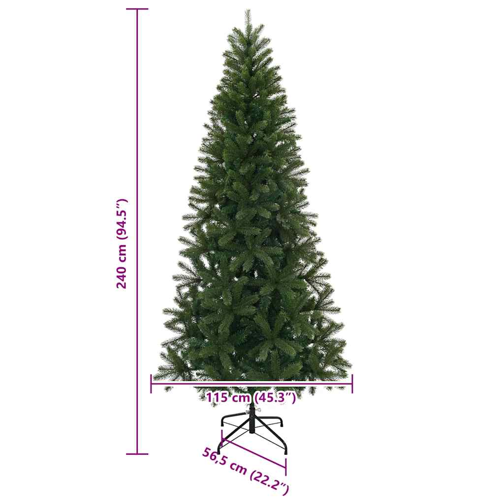 Kunstkerstboom met 300 LED met standaard Groen 240 cm PE en PVC