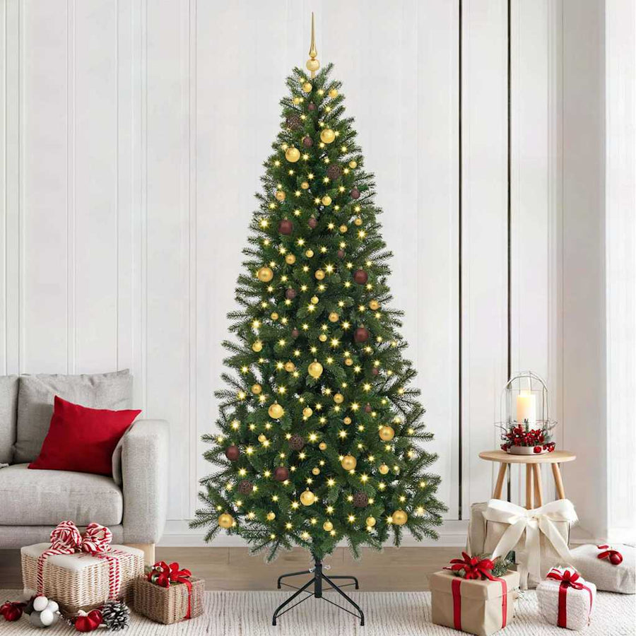 Kunstkerstboom met 300 LED met standaard Groen 240 cm PE en PVC