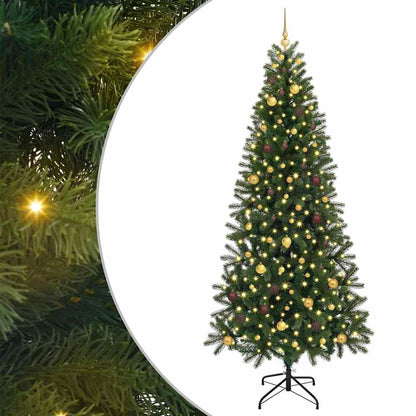 Kunstkerstboom met 300 LED met standaard Groen 240 cm PE en PVC