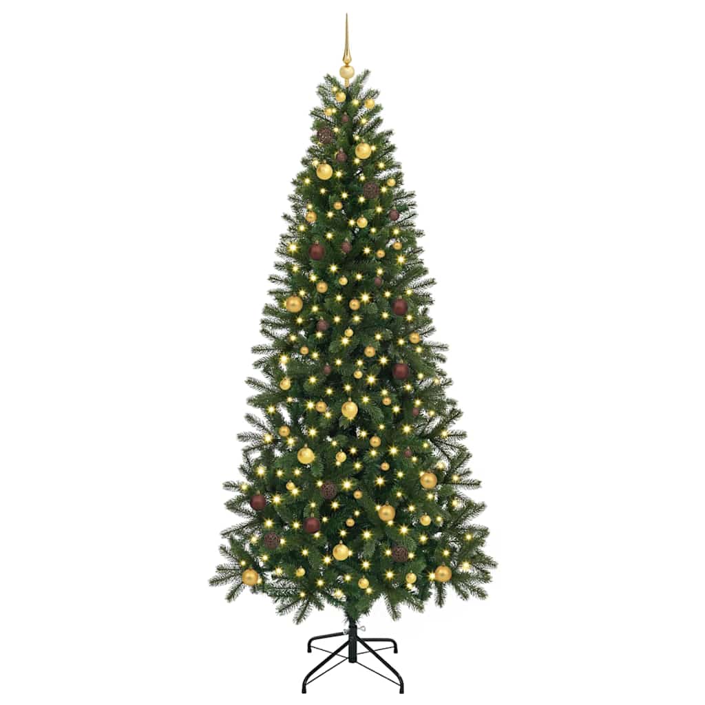 Kunstkerstboom met 300 LED met standaard Groen 240 cm PE en PVC