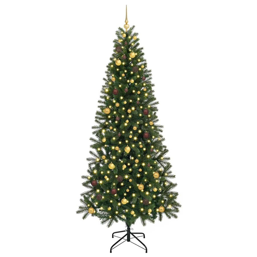 Kunstkerstboom met 300 LED met standaard Groen 240 cm PE en PVC
