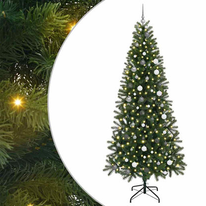 Kunstkerstboom met 300 LED met standaard Groen 240 cm PE en PVC