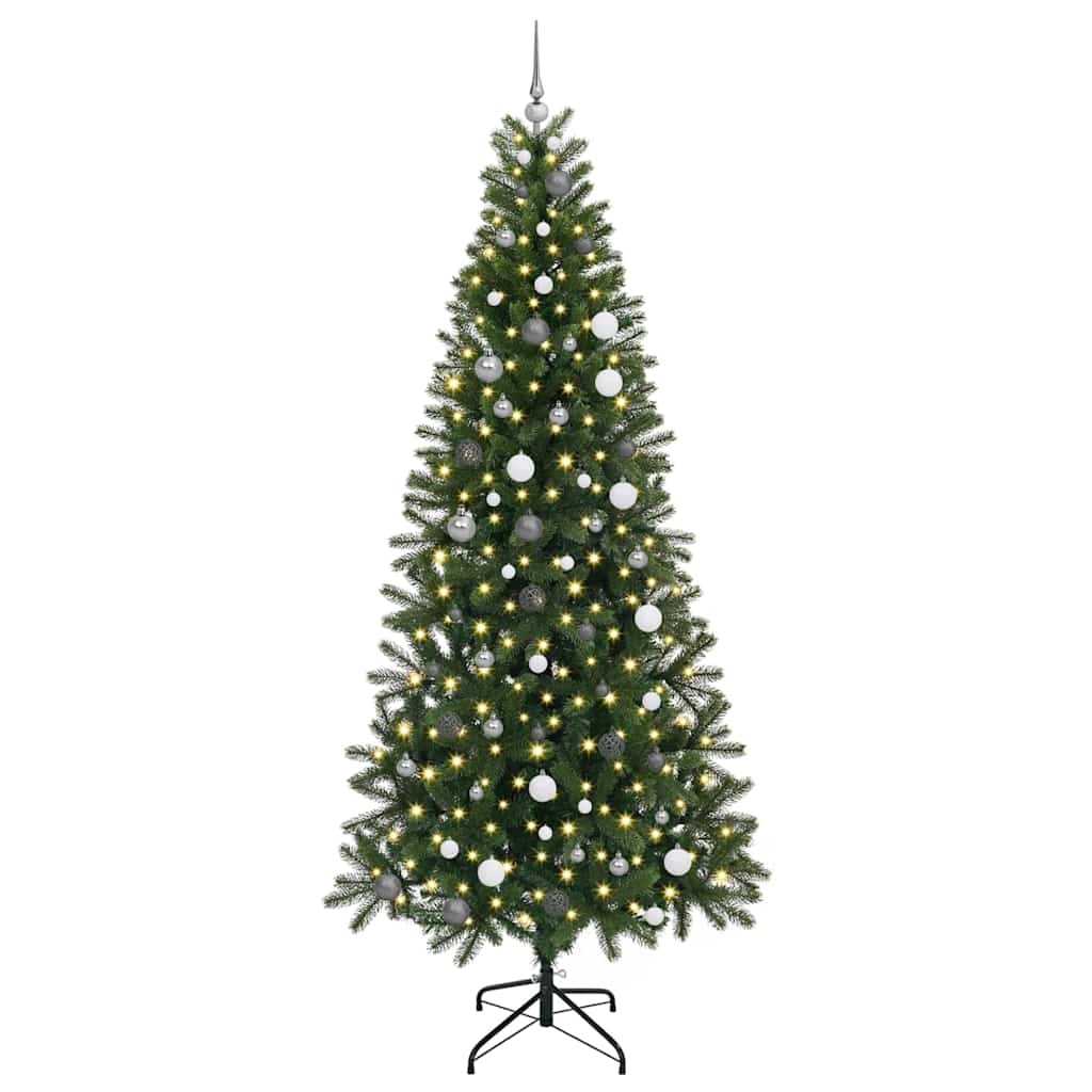 Kunstkerstboom met 300 LED met standaard Groen 240 cm PE en PVC