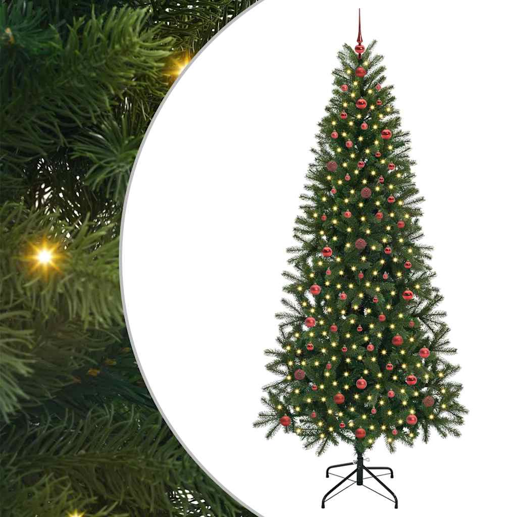 Kunstkerstboom met 300 LED met standaard Groen 240 cm PE en PVC
