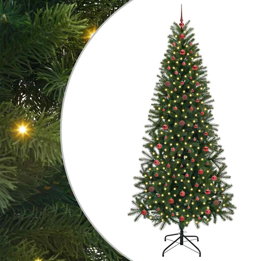 Kunstkerstboom met 300 LED met standaard Groen 240 cm PE en PVC