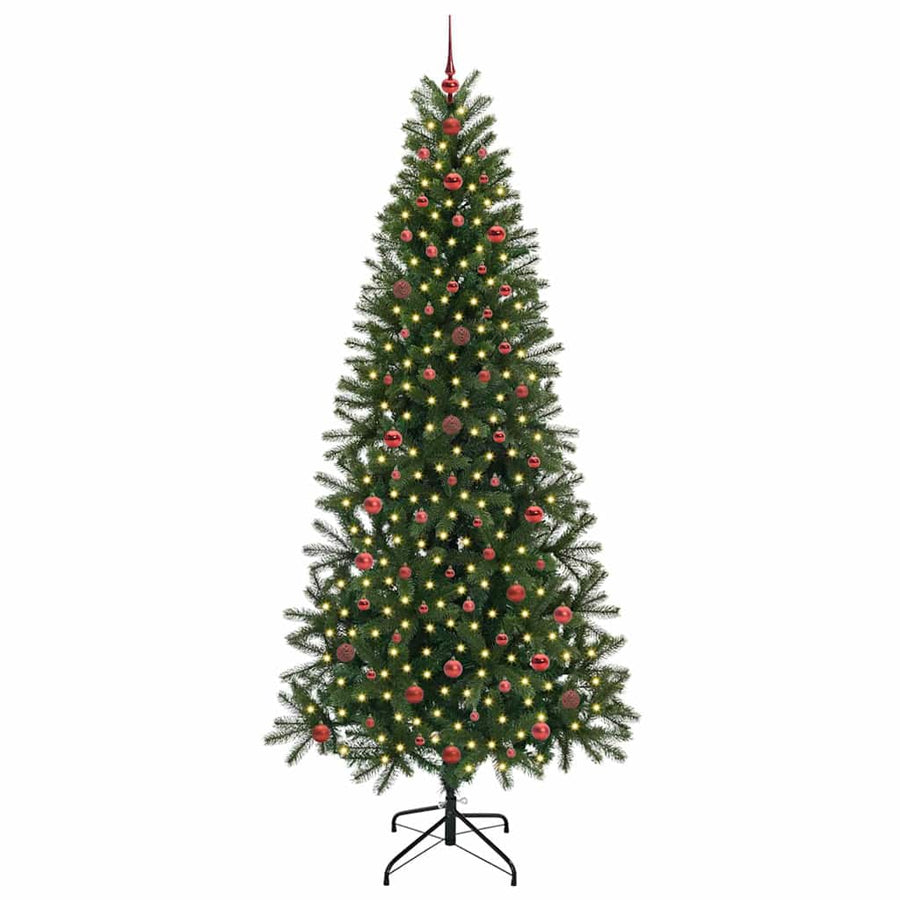 Kunstkerstboom met 300 LED met standaard Groen 240 cm PE en PVC