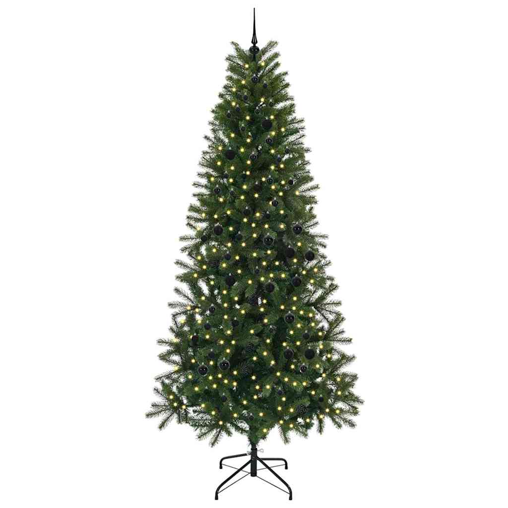 Kunstkerstboom met 300 LED met standaard Groen 240 cm PE en PVC