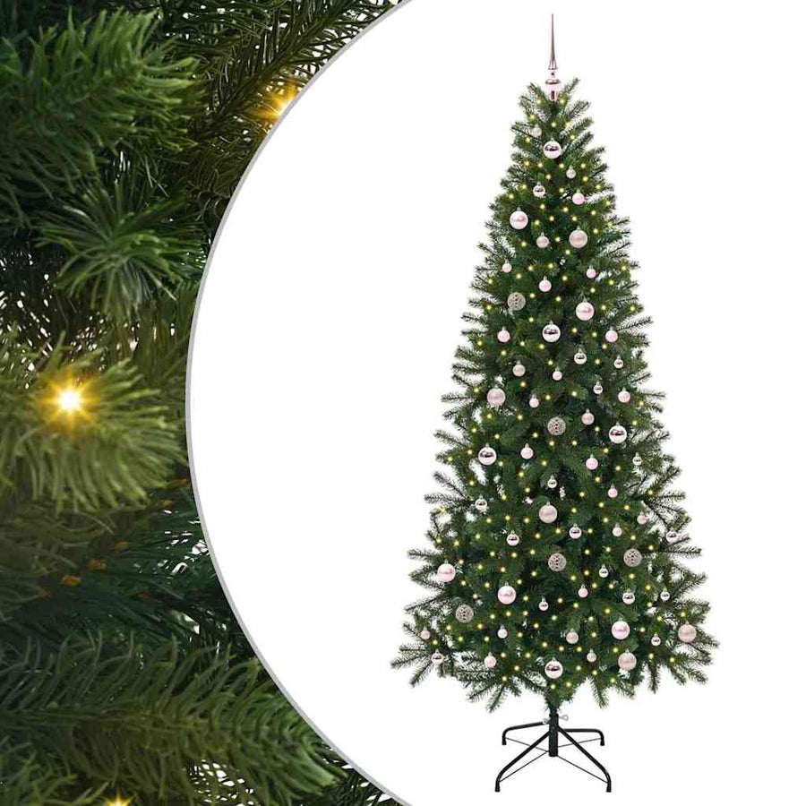 Kunstkerstboom met 300 LED met standaard Groen 240 cm PE en PVC