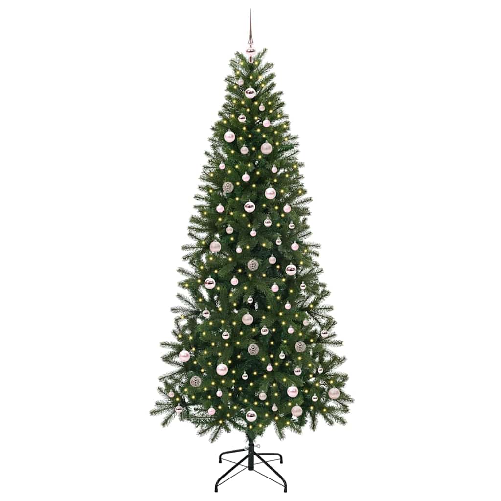 Kunstkerstboom met 300 LED met standaard Groen 240 cm PE en PVC