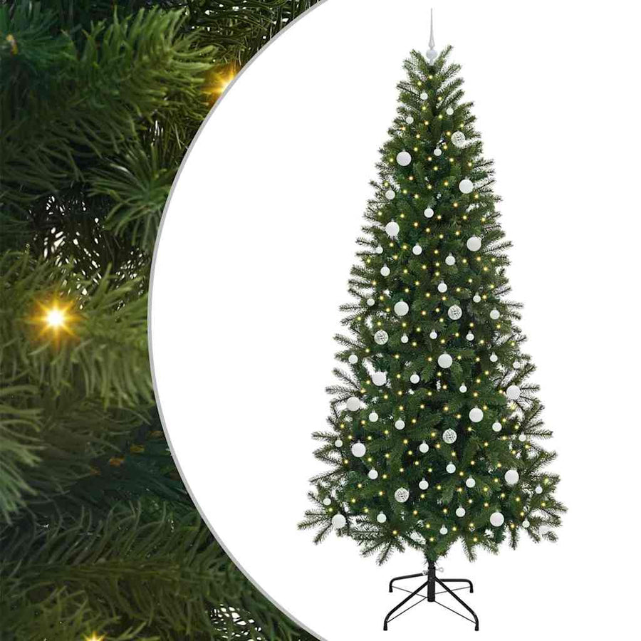 Kunstkerstboom met 300 LED met standaard Groen 240 cm PE en PVC