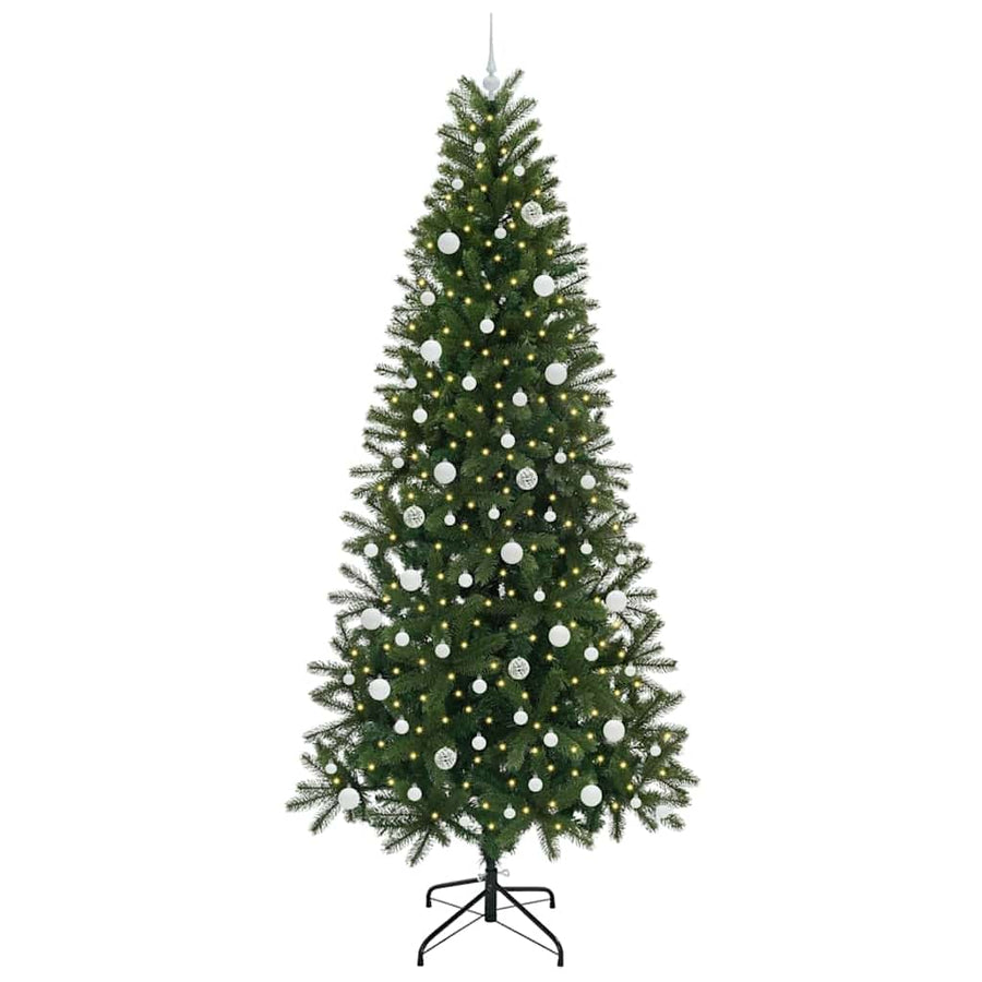 Kunstkerstboom met 300 LED met standaard Groen 240 cm PE en PVC