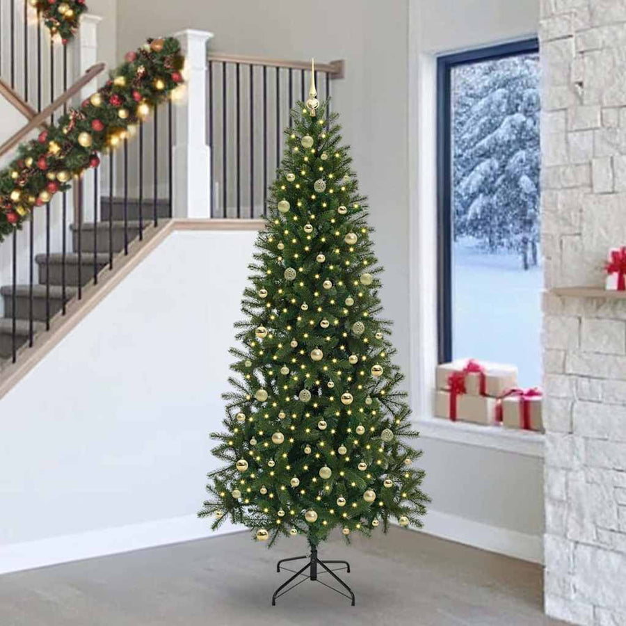Kunstkerstboom Met 300 Led Met Standaard Groen Pe En Pvc 240 cm