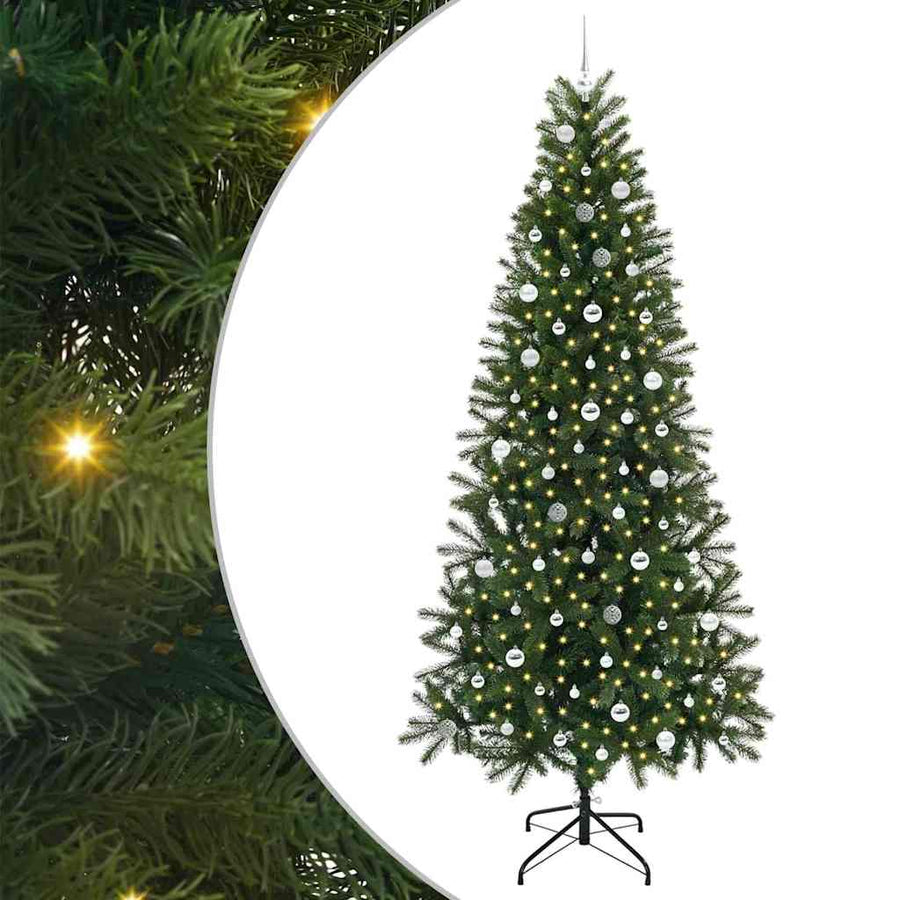 Kunstkerstboom met 300 LED met standaard Groen 240 cm PE en PVC
