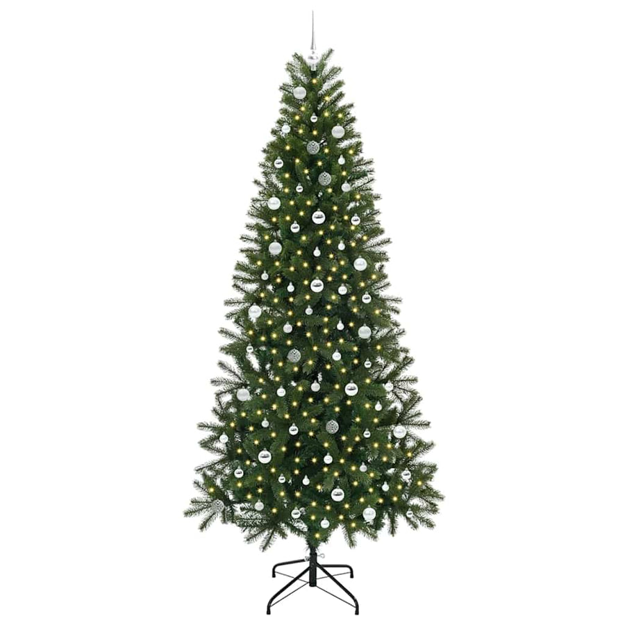Kunstkerstboom met 300 LED met standaard Groen 240 cm PE en PVC