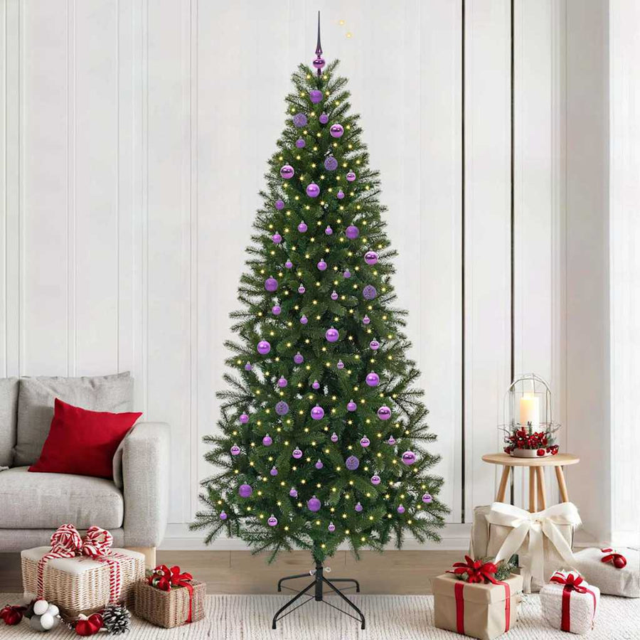 Kunstkerstboom met 300 LED met standaard Groen 240 cm PE en PVC