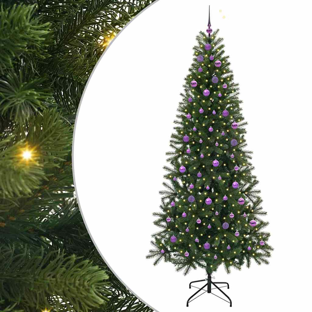 Kunstkerstboom met 300 LED met standaard Groen 240 cm PE en PVC