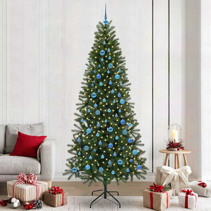 Kunstkerstboom met 300 LED met standaard Groen 240 cm PE en PVC