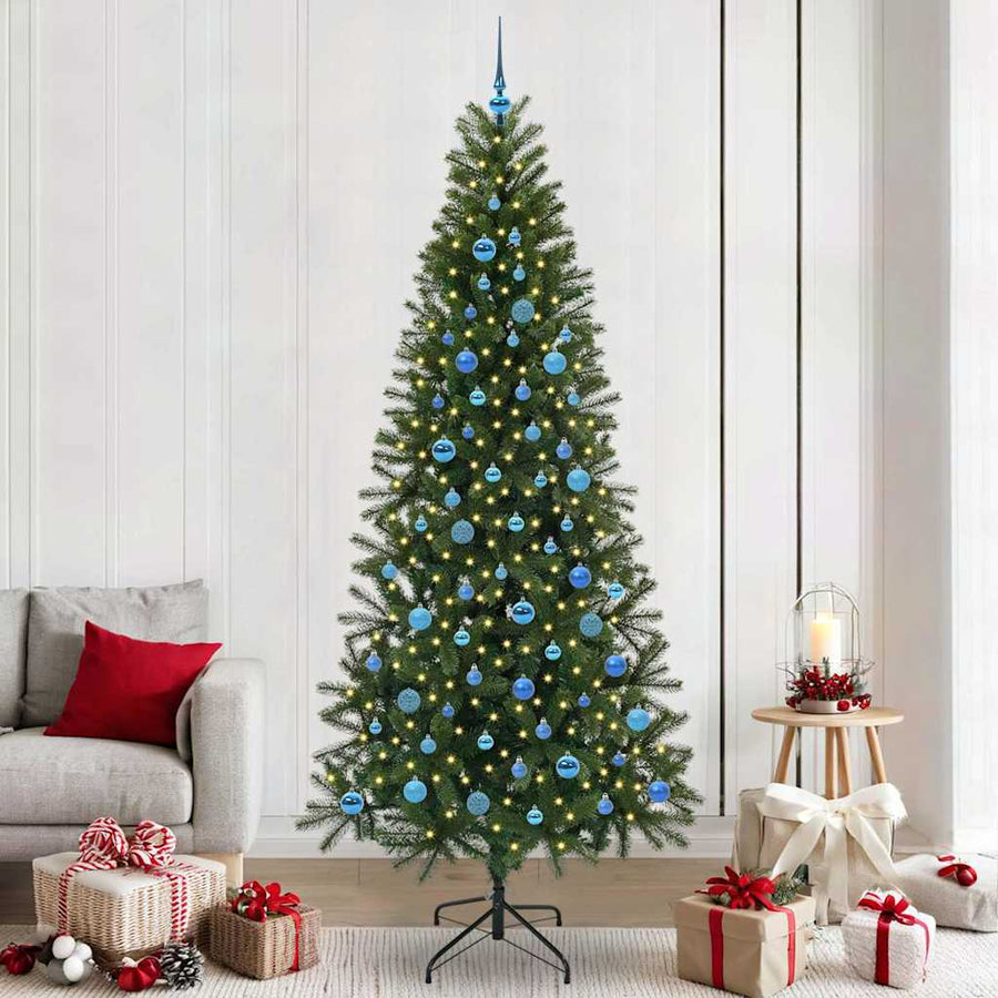 Kunstkerstboom met 300 LED met standaard Groen 240 cm PE en PVC
