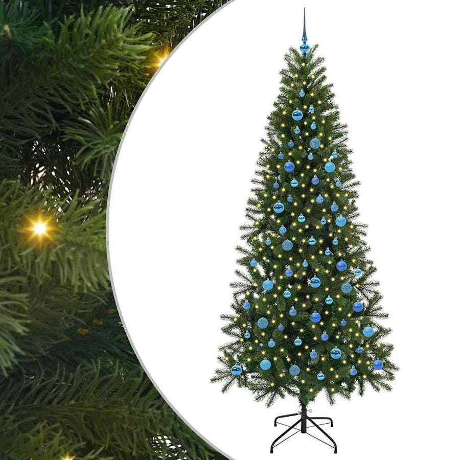 Kunstkerstboom met 300 LED met standaard Groen 240 cm PE en PVC