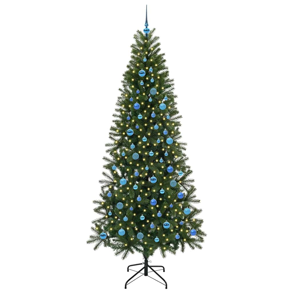 Kunstkerstboom met 300 LED met standaard Groen 240 cm PE en PVC
