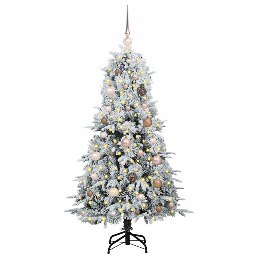 Kunstmatige Inklapbare Kerstboom Wit 150 cm PE en PVC