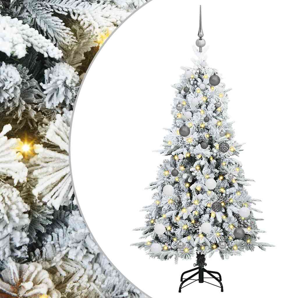 Kunstmatige Inklapbare Kerstboom Wit 150 cm PE en PVC