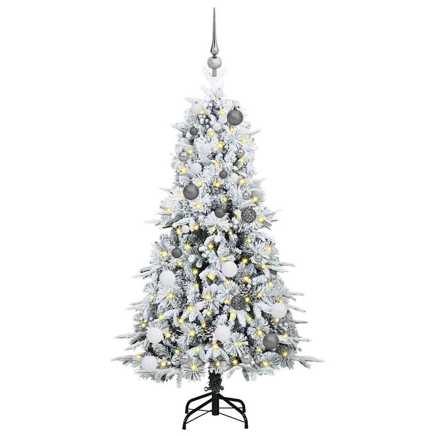 Kunstmatige Inklapbare Kerstboom Wit 150 cm PE en PVC