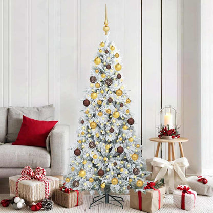 Kunstmatige Inklapbare Kerstboom Wit 180 cm PE en PVC
