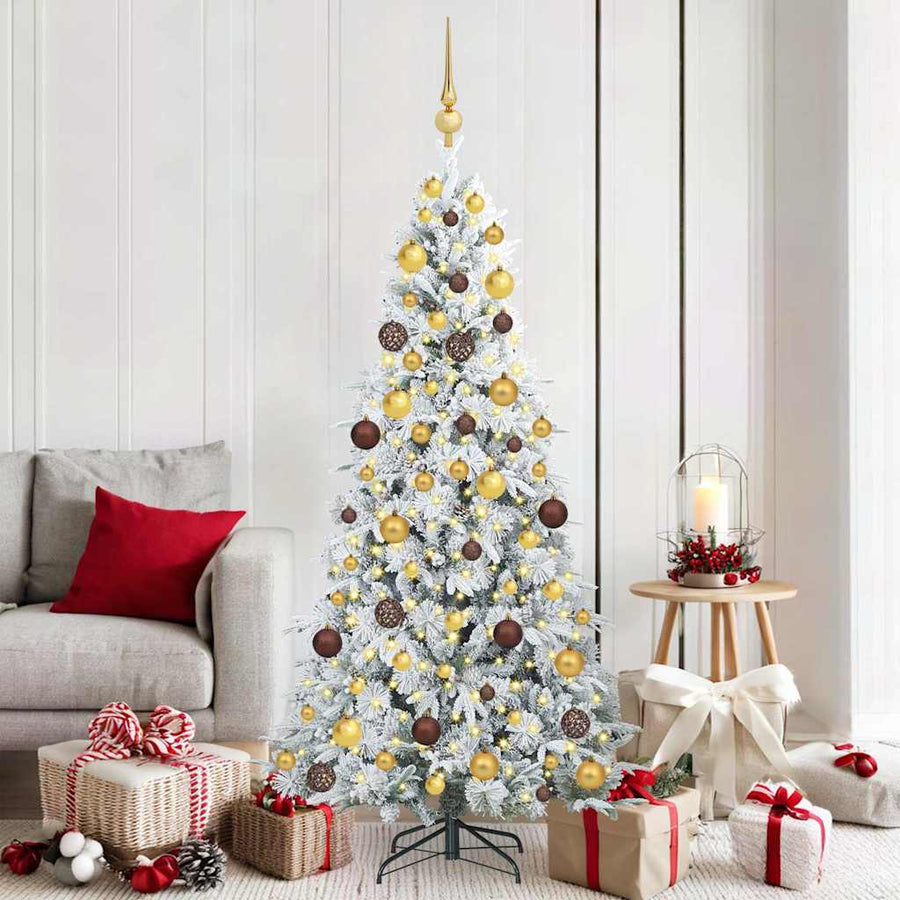 Kunstmatige Inklapbare Kerstboom Wit 180 cm PE en PVC