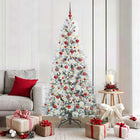 Artificial Collapsible Christmas Tree White 180 cm PE and PVC