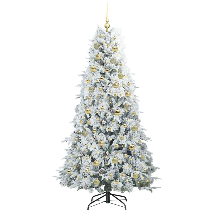 Kunstmatige Inklapbare Kerstboom Wit 180 cm PE en PVC