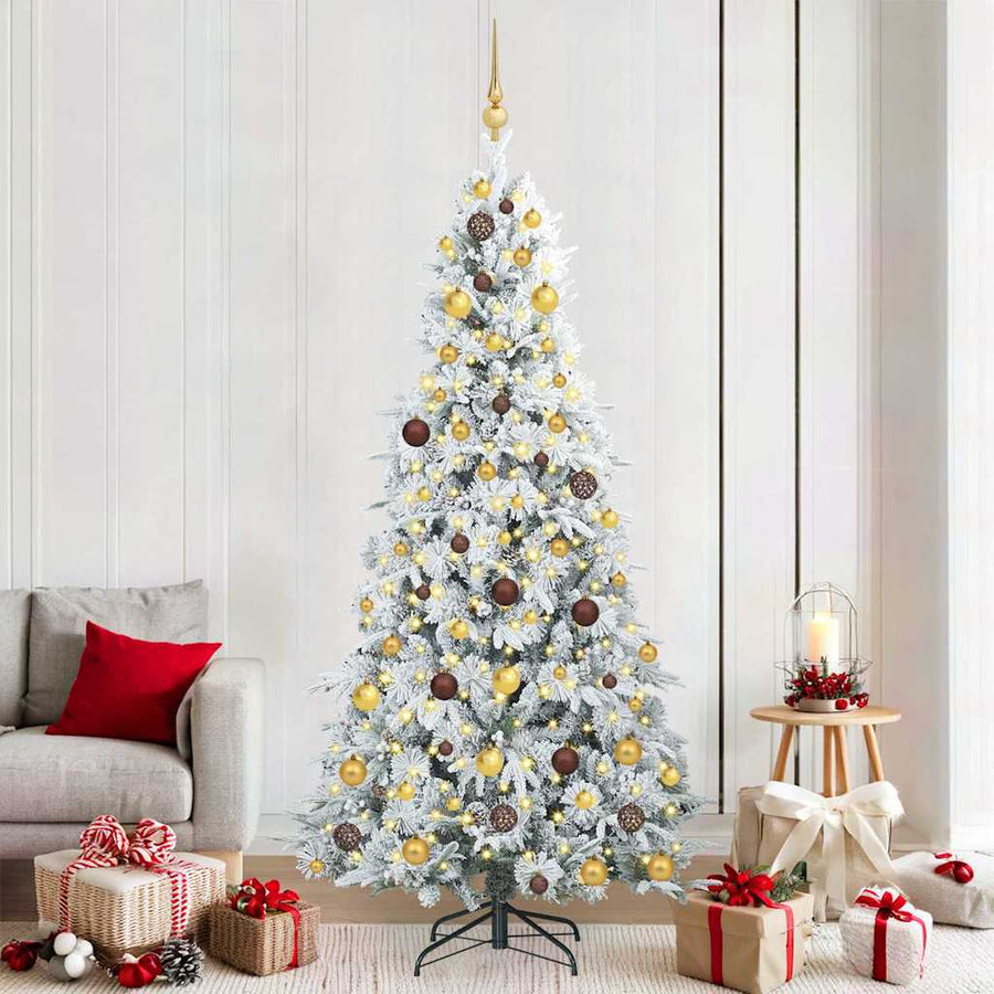 Kunstmatige Inklapbare Kerstboom Wit 210 cm PE en PVC