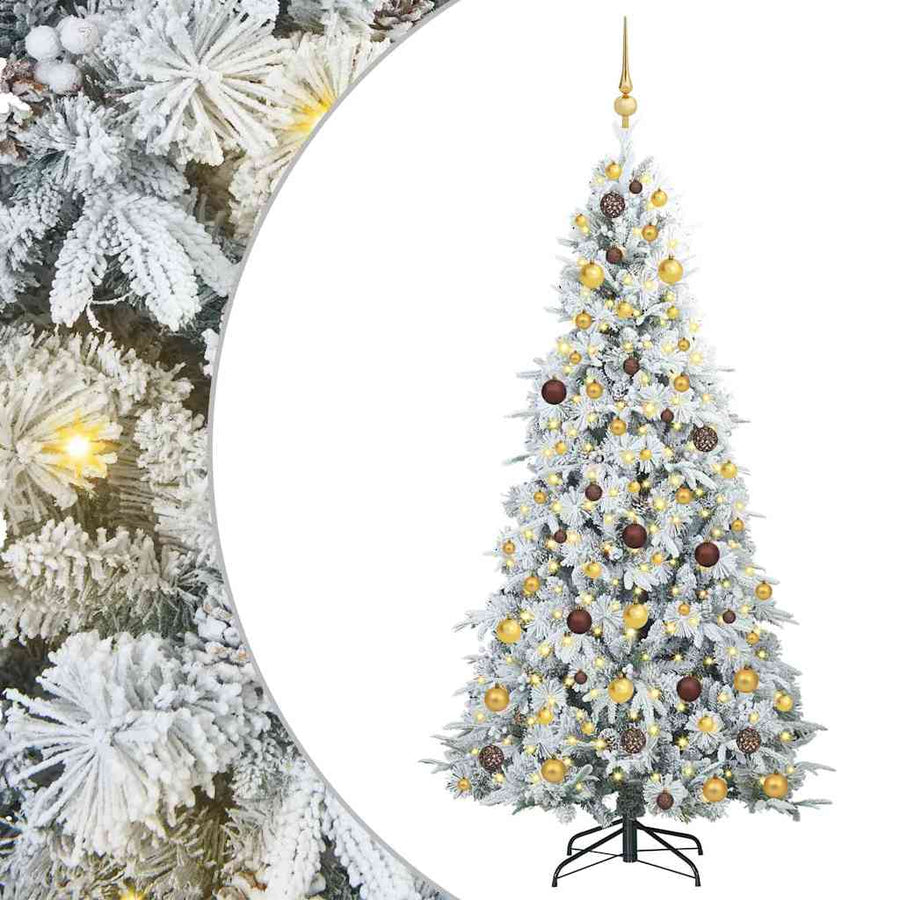 Kunstmatige Inklapbare Kerstboom Wit 210 cm PE en PVC