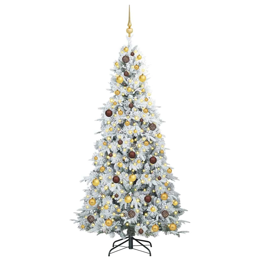 Kunstmatige Inklapbare Kerstboom Wit 210 cm PE en PVC
