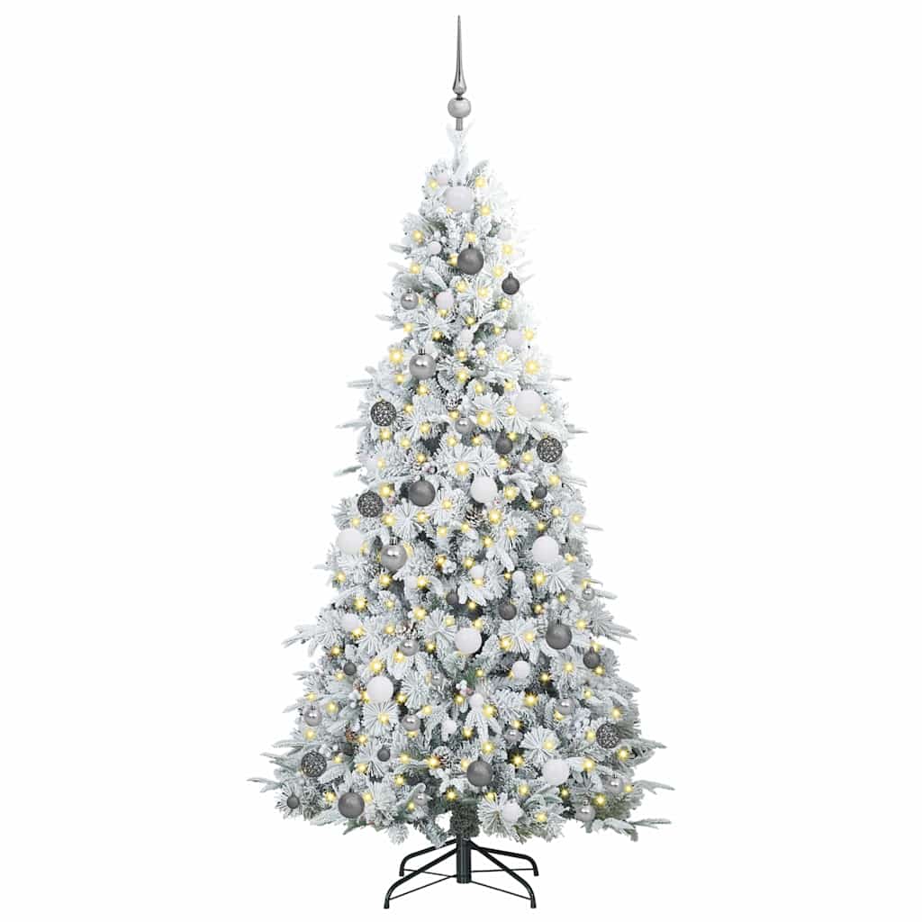 Kunstmatige Inklapbare Kerstboom Wit 210 cm PE en PVC