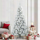 Artificial Collapsible Christmas Tree White 210 cm PE and PVC